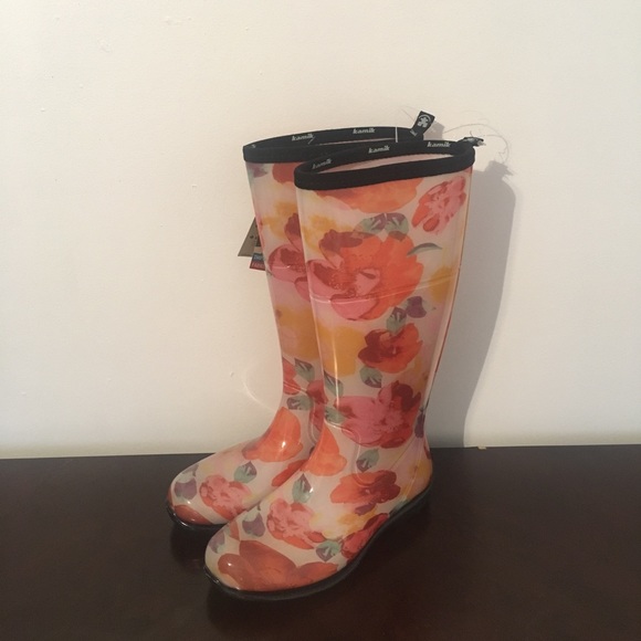 kamik floral rain boots